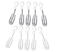 VALICLUD Stendibiancheria Porta Scarpe Per Asciugare in Plastica Resistente, Ganci Appendi Scarpe Salvaspazio Per Casa e Negozio, Set Da 10 Pezzi (grigio e Bianco) Capacità Portante Elevata