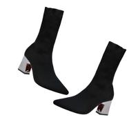 VALICLUD Stivaletti Da Donna a Calzino Tacchi Grosso Elastico, Stivali Autunnali Invernali Comodi e Stabili, Scarpe Alla Moda Abbinabili Per Jeans e Vestiti