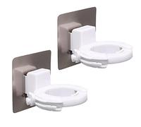 VALICLUD Supporto per Flacone Doccia Regolabile senza Foratura, Porta Flaconi Bagno e Cucina Gancio Resistente, Mensola Portaoggetti per Piastrelle Vetro Marmo e Legno Liscio, Set da 2