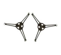 VALICLUD Supporto per Microonde Nero in Plastica Treppiede e Tre Ruote per Piatto Girevole 24,5 Cm, 2 Pezzi, Accessorio per Vassoio in Vetro Rotante Colore Casuale