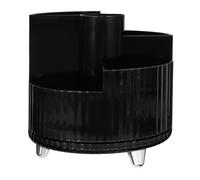 VALICLUD Supporto per penna di stoccaggio rotante slot organizzatori e contenitori per il trucco Fare bagno memoria di spazzole per trucco rotante organizer da banco per cosmetici AbS Nero