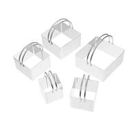 VALICLUD Tagliabiscotti Quadrati in Acciaio Inox Set da 5 Pezzi Manico, Stampi per Biscotti Quadrati Lisci e Resistenti, Utensili da Forno per Cucina Domestica e Professionale