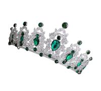 VALICLUD Tiara Corona Strass Copricapo Barocco per Spose Regine e Principesse per Eventi Speciali Verdino