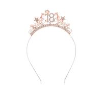 VALICLUD Tiara Di Compleanno Per Ragazze 18 Anni Numeri, Fascia Per Chioma in Lega, Accessori Per Feste Di Compleanno, Elegante Corona Da Principessa Per Ragazze, Comoda e Leggera