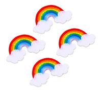VALICLUD Toppe Ricamate Arcobaleno Autoadesive Riparazione e Decorazione 4 Pezzi in Poliestere Perfette per Accessori Arcobaleno di Abbigliamento Casual e Scarpe