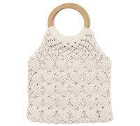 VALICLUD Borsa a Mano in Corda Di Cotone Intrecciata Borsa Da Spiaggia Macramè Per Donna 17.1"X12.6"X1.2" Tote Casual Per Shopping Feste Estive E Uso Quotidiano