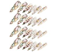 VALICLUD Unghie Finte Pasquali Corte a Copertura Totale con Design Coniglietto e Fiori, Set 2 Scatole con Colla Adesiva, Nail Art Festa Donna e Ragazza per Decorazioni e Regali di Pasqua