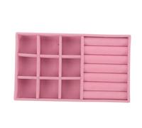 VALICLUD Vassoi in Velluto Rosa Organizer per Anelli e Bracciali per Gioielli Divisi Set 8 Pezzi Design Salvaspazio Apertura Superiore, per Cassetti e Display Elegante