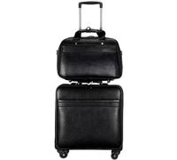 Valige Valigia Da 16 Pollici In Pelle PU Da Uomo, Valigia Da Lavoro, Ruote, Cabina, Password, Trolley, Borsa Da Viaggio Luggage(Bruin)