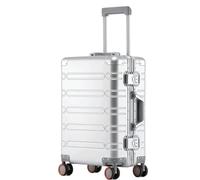 Valige Valigie Trolley Da Cabina Leggere E Silenziose, Interamente In Lega Di Alluminio E Magnesio, Con Ruote Luggage(F,20")