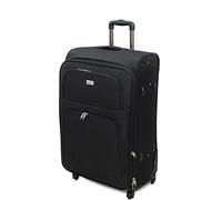 Valigeria.shop ORMI trolley valigia espandibile grande capiente da stiva standard 20 23 Kg adatta per tutti compagnie aree per qualsiasi viaggio con 4 Ruote (Nero, XL (74x30x46))