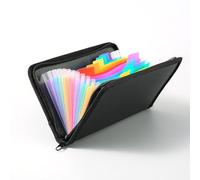 Valigetta 1 Pezzo Con 13 Scomparti, Borsa Per Ricevute Con Cerniera Bifacciale, Valigetta Foderata Arcobaleno, Mini Valigetta Con Etichette Multicolori