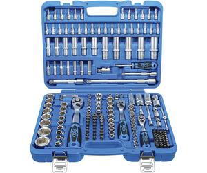 VALIGETTA 192 PEZZI CON CRICCHETTO E BUSSOLE IN TRE MISURE 1/4" 3/8" 1/2" BGS