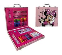 VALIGETTA 55 PEZZI MINNIE DISNEY SCATOLA COLORI CANCELLERIA STICKERS PER BAMBINI