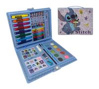 VALIGETTA 65 PEZZI STITCH DISNEY SCATOLA COLORI CANCELLERIA STICKERS PER BAMBINI