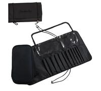 Valigetta a rullo per pennelli da trucco - Organizer per cosmetici arrotolabile, supporto leggero in pelle PU, organizer facile da viaggio | Portatile con fessure sicure, scomparto per accessori