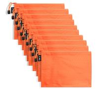 Valigetta A5, set di 5, impermeabile Oxford, con cerniera, tasche con cerniera, per documenti, ricevute, cosmetici (arancione)