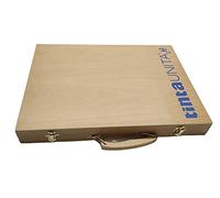 Valigetta Artista in legno a 3 piani Colori a matita, Brush Pen Bipunta e Tempere Tinta Unita