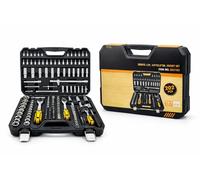 Valigetta Attrezzi 202 Pezzi Chiavi a Bussola con Cricchetto 1/4" 3/8" 1/2" Acciaio Cr-V Professionale Set Bussole Completo con inserti Torx, Prolunghe e Accessori Kit Utensili Meccanico per Auto