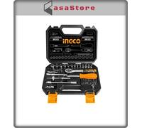 VALIGETTA ATTREZZI 45 PZ INGCO CHIAVI A BUSSOLA CRICCHETTO 1/4" CROMO VANADIUM