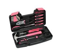 valigetta attrezzi Set di attrezzi generici for la casa da 39 pezzi in cassetta degli attrezzi con utensili manuali essenziali for le riparazioni domestiche metallo(Roze)