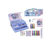 Valigetta Cofanetto Stitch e Angel Kit Cancelleria 42 Pezzi in Cassettiera