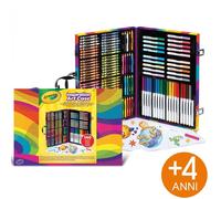 Crayola valigetta colori arcobaleno - kit creativo con 140 pezzi assortiti, età consigliata: 5-10 anni