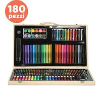 Valigetta Colori Per Bambini Set Artistico 180 Pezzi con Pastelli Pennarelli Acq