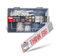 Valigetta con assortimento TOX Plug & Play (320 pezzi) + metro pieghevole THINK BIG da 3 m, set di tasselli con viti + righello, tasselli multiuso TRIKA 5/31, 6/36 e 8/51, 011909040