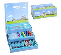 Valigetta con colori Bluey per bambini set 52 pezzi di colori e cancelleria scatola con cassetti kit disegno e pittura