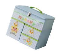 Valigetta cosmetica multiuso con cassetto estraibile e design pieghevole salvaspazio per accessori di cancelleria, organizer portatile per cosmetici per il viaggio, Blue Bear, taglia unica, Mass