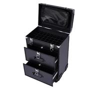 Valigetta cosmetica trolley professionale make up valigia unghie valigia valigia parrucchiere con ruote chiudibili trucchi donna per viaggio estetista, Nero , moderno