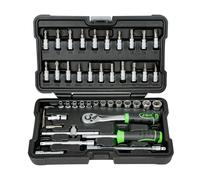 VALIGETTA DA 46 PEZZI CON BUSSOLE ESAGONALI SATINATE