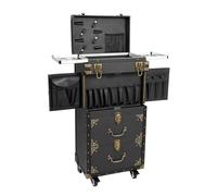 Valigetta da parrucchiere professionale per parrucchiere, con serratura, grande con cassetti, nero, 39 x 25,5 x 82 cm, Nero , 39*25.5*82cm/15.5*10*32.3in, Valigetta per cosmetici