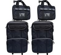 Valigetta da viaggio con borsa per notebook, trolley da viaggio, 63 x 39 x 24 cm, con manico telescopico e ruote, con scomparto per abiti e scomparto per documenti, stabile e leggera, 4,36 kg, Nero