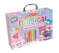 Valigetta delle creature magiche. Ediz. illustrata. Con 4 fogli stencil e fogli con silhouette. Con 4 penne gel, 4 pennarelli a doppia punta, 1 matita. Con 4 fogli sticker