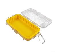 Valigetta impermeabile in ABS, 20 x 11 x 6 cm, antiurto, sigillata, per campeggio, escursionismo, pesca, protezione per attrezzi a prova di pressione (nero) (giallo)