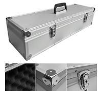 Valigetta in alluminio color argento, coperchio rimovibile con schiuma a cubo, valigetta in alluminio, 650 x 200 x 150 mm