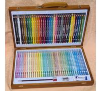 Tinta Unita Valigetta In Legno 72 Pastelli Colori Classic e Pastel