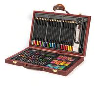 Valigetta in Legno Pittore Set 78 Pezzi Assortiti Colori Pastelli Acquerelli Pennelli e Accessori Disegno Set Artistico Professionale per Artisti Hobbisti e Principianti Scatena la tua creatività e di