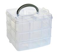 Valigetta in plastica per attrezzi, con perline, trasparente, per gioielli, lavori di pulizia e organizzatori, per riporre oggetti sotto il letto (bianco, taglia unica)