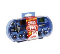 KIT LAMPADINE ALOGENE H4 DI RICAMBIO PER CAMION 18 LAMPADE + 12 FUSIBILI 24V 75W