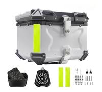 Valigetta laterale per moto, bauletto per moto, bauletto posteriore in alluminio, portapacchi, bauletto posteriore, impermeabile, cassetta degli attrezzi per moto (X-45L-argento)