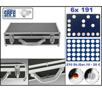 Valigetta monete commemorative Dt. ALU Safe 268 Diamante Nero 6x 191 Tableaux