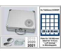 Valigetta monete Luft Muove ALU Safe 294 6 Tableaux Per 120 Monete IN Capsule