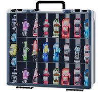 Valigetta organiser per Hot Wheels Die-Cast Veicoli, set regalo auto giocattolo, contenitore per scatole di fiammiferi auto, 48 scomparti, colore nero (solo scatola)