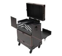 Valigetta per cosmetici, con 4 ruote, 37 x 24,3 x 101 cm, organizer per cosmetici, con manico per viaggi, estetista, parrucchiere