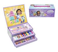 Valigetta per l'arte della casa delle bambole di Gabby con colori, matite e accessori per il disegno - Set creativo completo per bambine e fan della casa delle bambole di Gabby