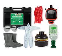 Valigetta per merci pericolose 73 SN con maschera completa, equipaggiamento protettivo, 7 pezzi, 430 x 335 x 163 mm (larghezza x altezza x profondità) | nero | secondo GGVSE/ADR