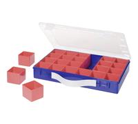 Hünersdorff Valigetta per minuteria 600900 – 24 scomparti, 332 x 232 x 55 mm, blu